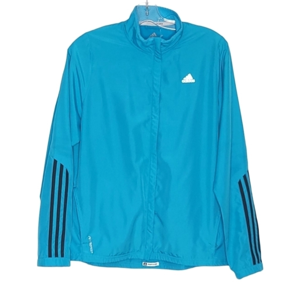 Adidas ClimaProof Athletic Windbreaker Turquoise Women's Large or Men's Small